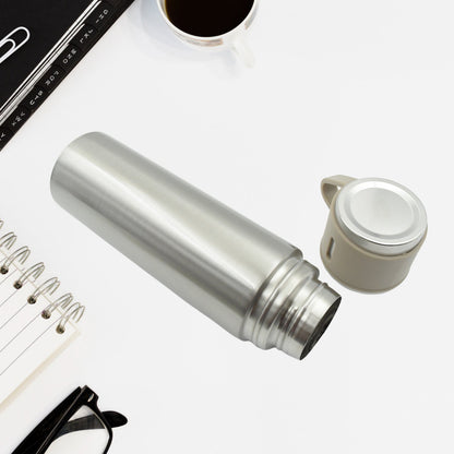 Stainless Steel Flask Set with 3 Steel Cups